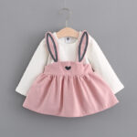 Autumn new Korean children's clothing, girls cute rabbit dress, baby baby princess dress 916