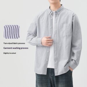 Spring Summer Long Sleeve Striped Shirt